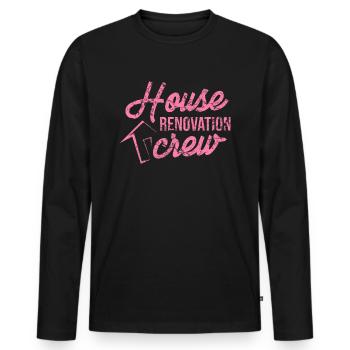 Équipe de rénovation rénovation rénovation modernisation - T-shirt manches longues Premium bio Homme - noir - Devant - Nico (187cm)