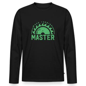 Turning wood turning wood turning wood turning - Men's Premium Organic Long Sleeve Shirt - black - Front - Nico (187cm)