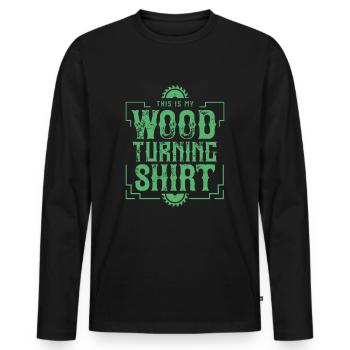 Woodturning Woodturning Wood Turning Turning - Men's Premium Organic Long Sleeve Shirt - black - Front - Nico (187cm)