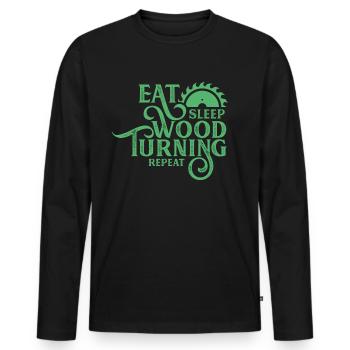 Turning wood Turning wood Turning wood - Men's Premium Organic Long Sleeve Shirt - black - Front - Nico (187cm)