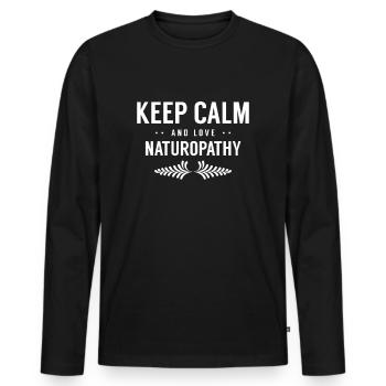 Heal healer naturopathy naturopath team - Men's Premium Organic Long Sleeve Shirt - black - Front - Nico (187cm)