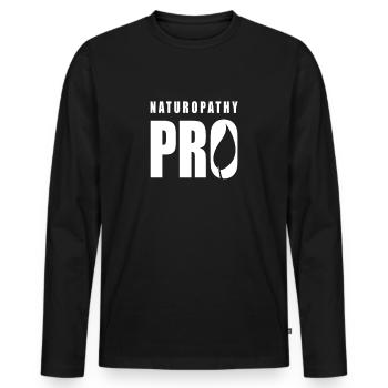 Team Naturopathy Healing Healer Naturopath - Men's Premium Organic Long Sleeve Shirt - black - Front - Nico (187cm)