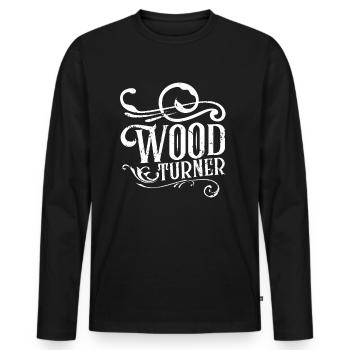 Wood Turning Woodturners Wood Turning Woodturners - Men's Premium Organic Long Sleeve Shirt - black - Front - Nico (187cm)