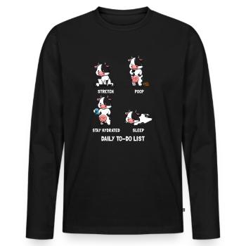 Cow to do list - Men's Premium Organic Long Sleeve Shirt - black - Front - Nico (187cm)