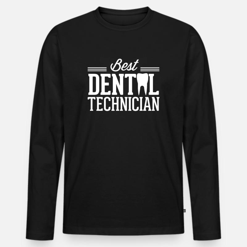 Team Zahntechniker Zahn Techniker Zahntechnik - Männer Premium Bio Langarmshirt - Schwarz