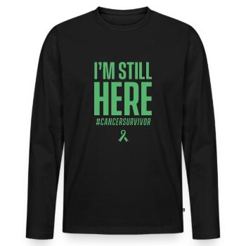 Krebs Überlebender - Männer Premium Bio Langarmshirt - Schwarz - Vorne - Nico (187cm)