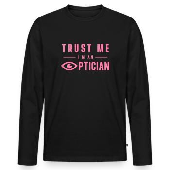 Profession Team Optician Optician Optician - Men's Premium Organic Long Sleeve Shirt - black - Front - Nico (187cm)