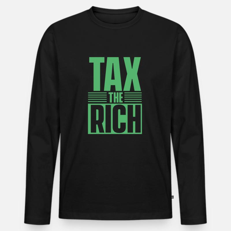 Besteuert die Reichen - Männer Premium Bio Langarmshirt - Schwarz