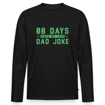 Jokes Daddy Joke Dad Joke Funny Dad - Men's Premium Organic Long Sleeve Shirt - black - Front - Nico (187cm)