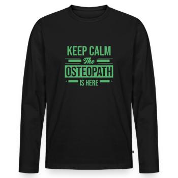 Praxis Osteopathin Osteopath Osteopathie Team - Männer Premium Bio Langarmshirt - Schwarz - Vorne - Nico (187cm)