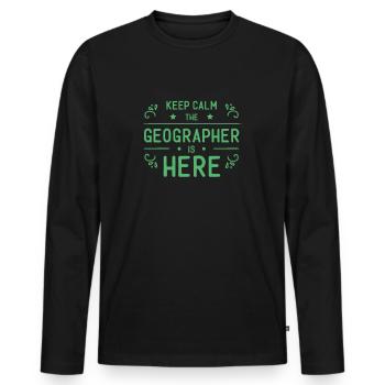 Geographer surveying profession geo geography geographer - Men's Premium Organic Long Sleeve Shirt - black - Front - Nico (187cm)