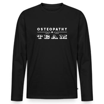 Osteopathie Osteopathin Team Osteopath Praxis - Männer Premium Bio Langarmshirt - Schwarz - Vorne - Nico (187cm)