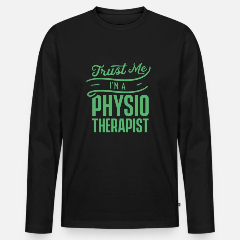 Physio - Männer Premium Bio Langarmshirt - Schwarz