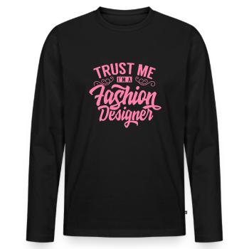 Créateur de mode créateur de mode styliste - T-shirt manches longues Premium bio Homme - noir - Devant - Nico (187cm)