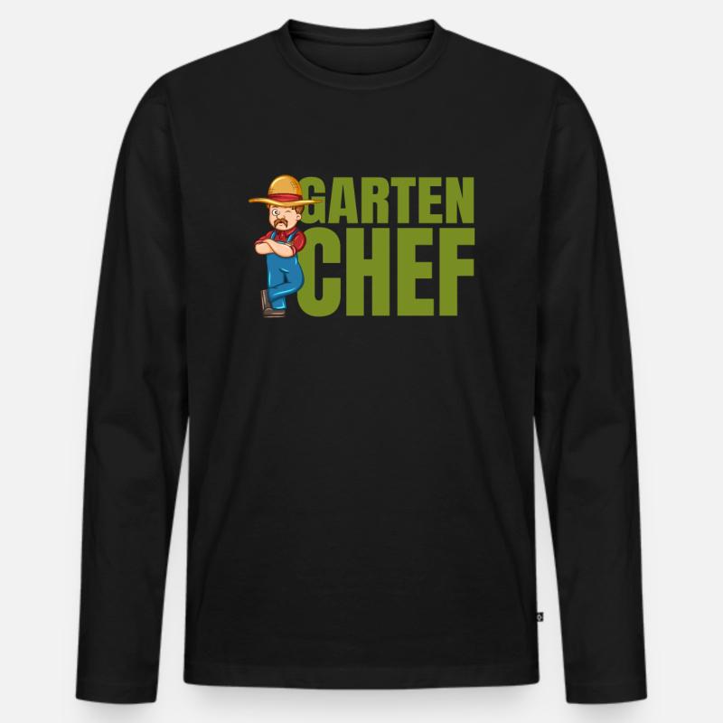 Garten Chef - Männer Premium Bio Langarmshirt - Schwarz