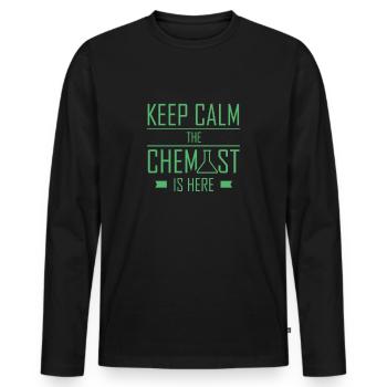 Chimiste - T-shirt manches longues Premium bio Homme - noir - Devant - Nico (187cm)
