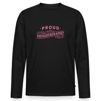physiotherapist - Men's Premium Organic Long Sleeve Shirt - black - Front - Nico (187cm)