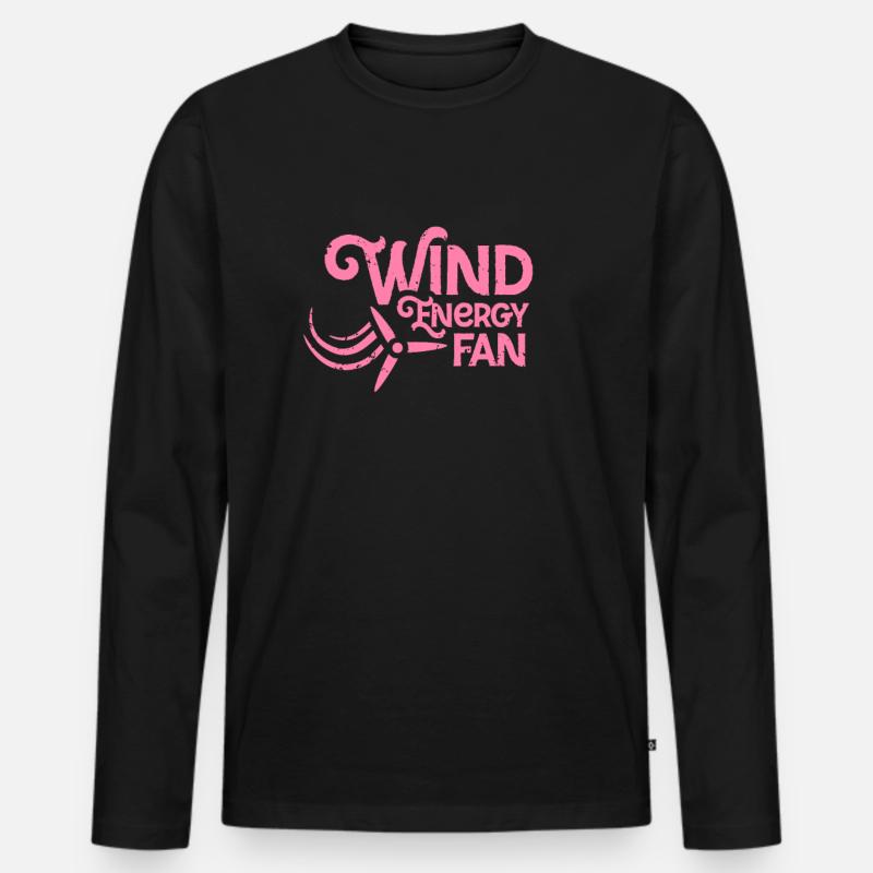 Power Windmühle Windenergie Windrad Windkraft - Männer Premium Bio Langarmshirt - Schwarz