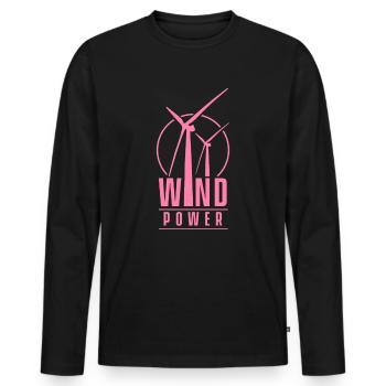 Moulin à vent - T-shirt manches longues Premium bio Homme - noir - Devant - Nico (187cm)