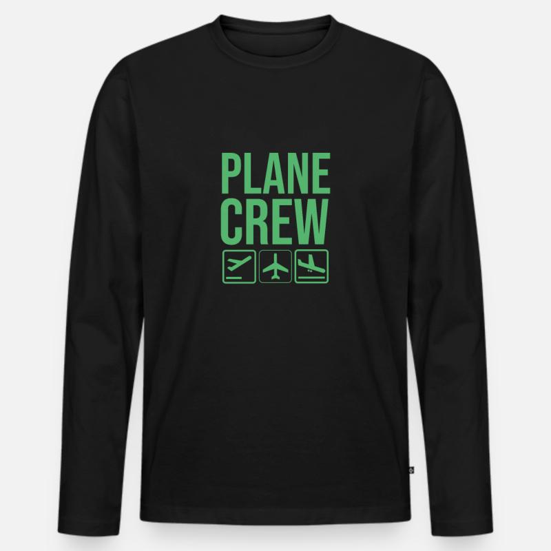 Flugzeug - Männer Premium Bio Langarmshirt - Schwarz
