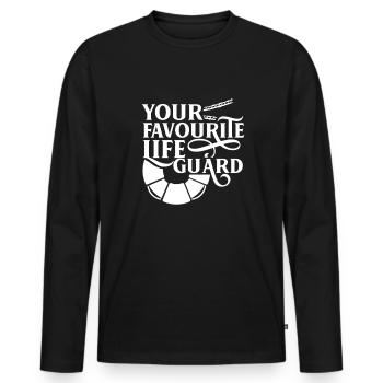Bademeister Rettungs Schwimmer Retter Rettung Team - Männer Premium Bio Langarmshirt - Schwarz - Vorne - Nico (187cm)