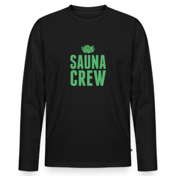 Sauna Mannschaft - Männer Premium Bio Langarmshirt - Schwarz - Vorne - Nico (187cm)