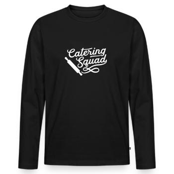 Service de fête Service de livraison Service traiteur traiteur - T-shirt manches longues Premium bio Homme - noir - Devant - Nico (187cm)