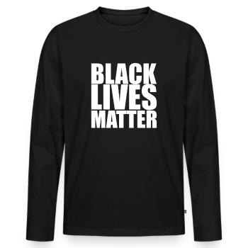 Black Lives Matter - Männer Premium Bio Langarmshirt - Schwarz - Vorne - Nico (187cm)