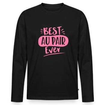 Meilleure fille au pair de tous les temps - T-shirt manches longues Premium bio Homme - noir - Devant - Nico (187cm)