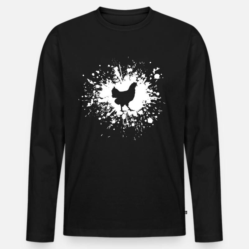 Tintenfleck Huhn - Männer Premium Bio Langarmshirt - Schwarz