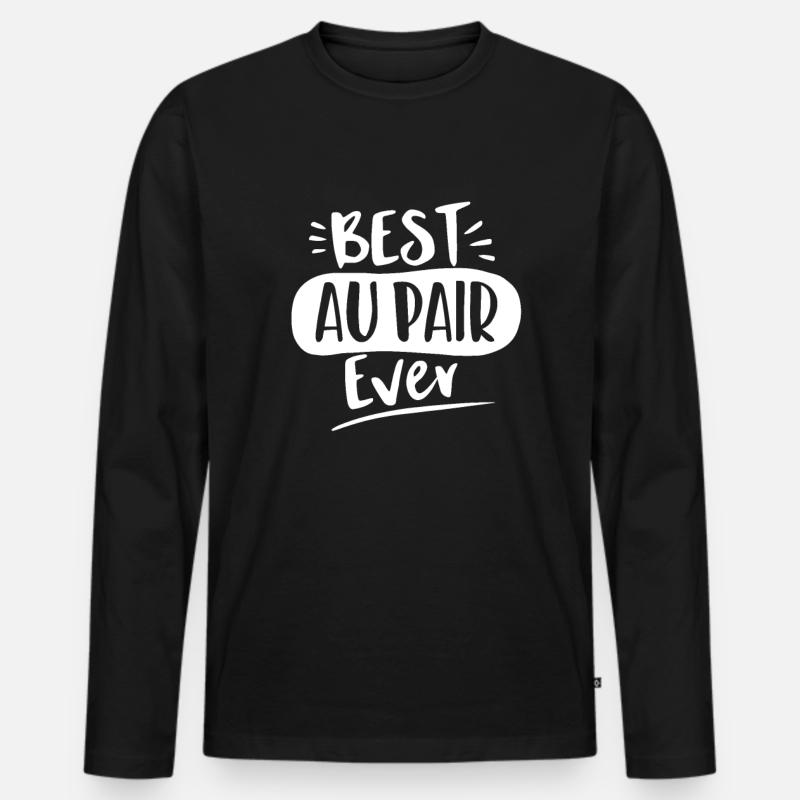 Au Pair - Männer Premium Bio Langarmshirt - Schwarz