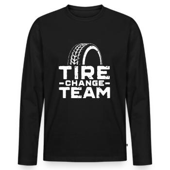 Changement de pneu de roue changement de pneu changement de roue voiture - T-shirt manches longues Premium bio Homme - noir - Devant - Nico (187cm)