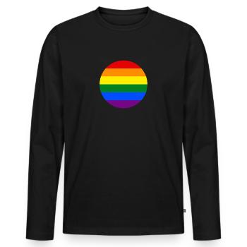 Drapeau arc-en-ciel drapeau arc-en-ciel - T-shirt manches longues Premium bio Homme - noir - Devant - Nico (187cm)
