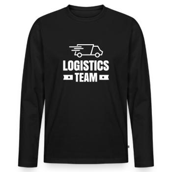 Logistiker Team Logistik Spedition Geschenk - Männer Premium Bio Langarmshirt - Schwarz - Vorne - Nico (187cm)