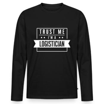 Vertrau mir ich bin Logistiker Spedition Logistik - Männer Premium Bio Langarmshirt - Schwarz - Vorne - Nico (187cm)