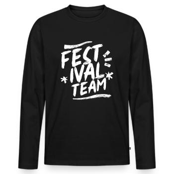 Festival team visitors festivals festival goers - Men's Premium Organic Long Sleeve Shirt - black - Front - Nico (187cm)