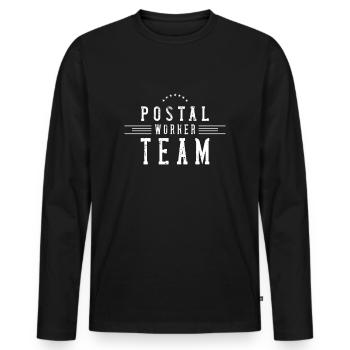 Facteur courrier facteur livreur des postes - T-shirt manches longues Premium bio Homme - noir - Devant - Nico (187cm)