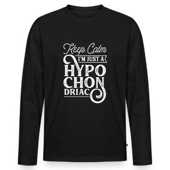 Maladie hypocondriaque Maladie d'anxiété hypocondriaque - T-shirt manches longues Premium bio Homme - noir - Devant - Nico (187cm)