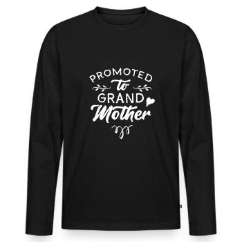 Grandma promotes grandmother grandma grandchildren to grandmother - Men's Premium Organic Long Sleeve Shirt - black - Front - Nico (187cm)