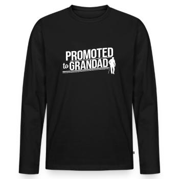 Promoted to grandfather grandpa grandpa grandpa grandpa - Men's Premium Organic Long Sleeve Shirt - black - Front - Nico (187cm)