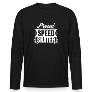 Proud speed skater speed skating speed skating - Men's Premium Organic Long Sleeve Shirt - black - Front - Nico (187cm)
