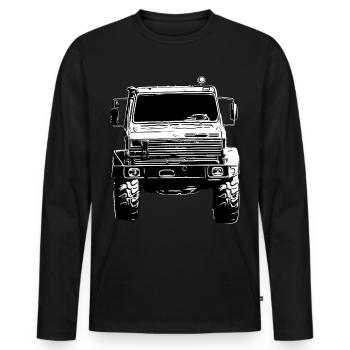 Unimog, véhicule utilitaire, camion, Unimog 406, tracteur - T-shirt manches longues Premium bio Homme - noir - Devant - Nico (187cm)