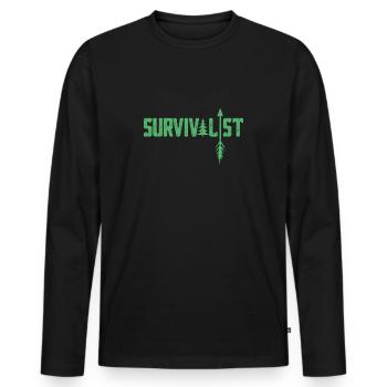 Survivalists Survival Survival Nature - Men's Premium Organic Long Sleeve Shirt - black - Front - Nico (187cm)