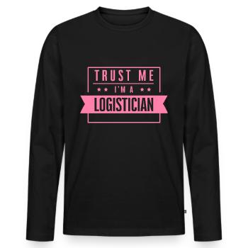 Je me fais confiance je suis logisticien logisticien - T-shirt manches longues Premium bio Homme - noir - Devant - Nico (187cm)