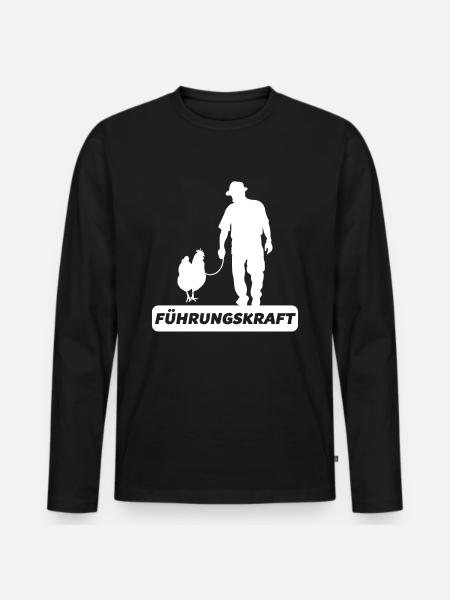 Führungskraft - Männer Premium Bio Langarmshirt - Schwarz