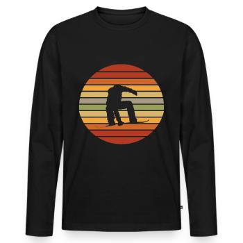 Snowboarding Vintage Snowboard Retro Snowboarder - T-shirt manches longues Premium bio Homme - noir - Devant - Nico (187cm)