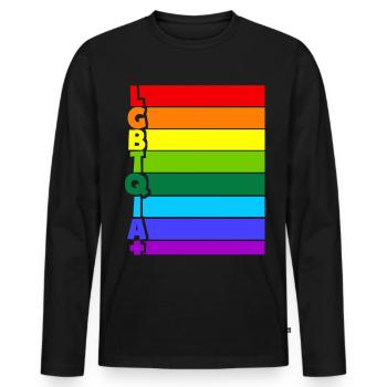 LGBTQIA Plus - Männer Premium Bio Langarmshirt - Schwarz - Vorne - Nico (187cm)