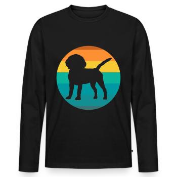 Chien Beagles Vintage Retro Beagle - T-shirt manches longues Premium bio Homme - noir - Devant - Nico (187cm)