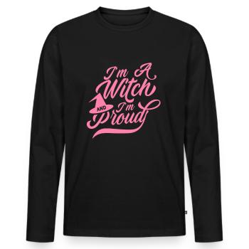 Ich bin eine Hexe und stolz Hexer Hexen Hexerei - Männer Premium Bio Langarmshirt - Schwarz - Vorne - Nico (187cm)