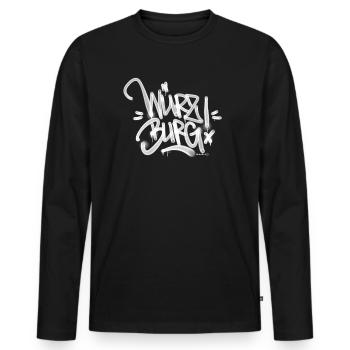 Würzburg Graffiti Tag - T-shirt manches longues Premium bio Homme - noir - Devant - Nico (187cm)